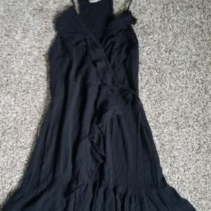 Mossimo Black Ruffle Wrap Mini Dress